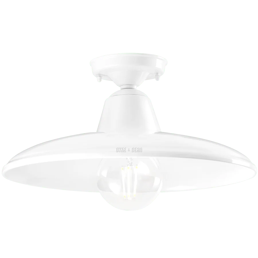 ABAT-JOUR PLAFOND PORCELAINE BLANCHE DYKE & DEAN