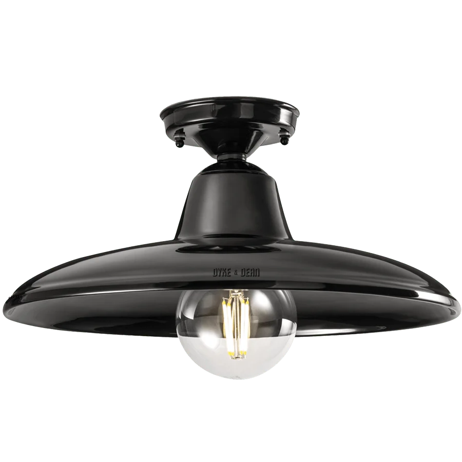 ABAT-JOUR DE PLAFOND PORCELAINE NOIRE DYKE & DEAN
