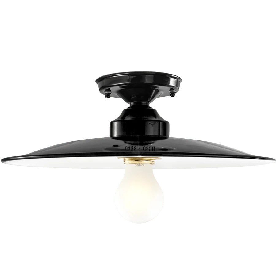 ABAT-JOUR PLAFOND PORCELAINE NOIRE TURIN DYKE & DEAN