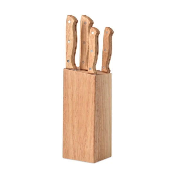Set de 5 couteaux dans socle GOURMET personnalisable