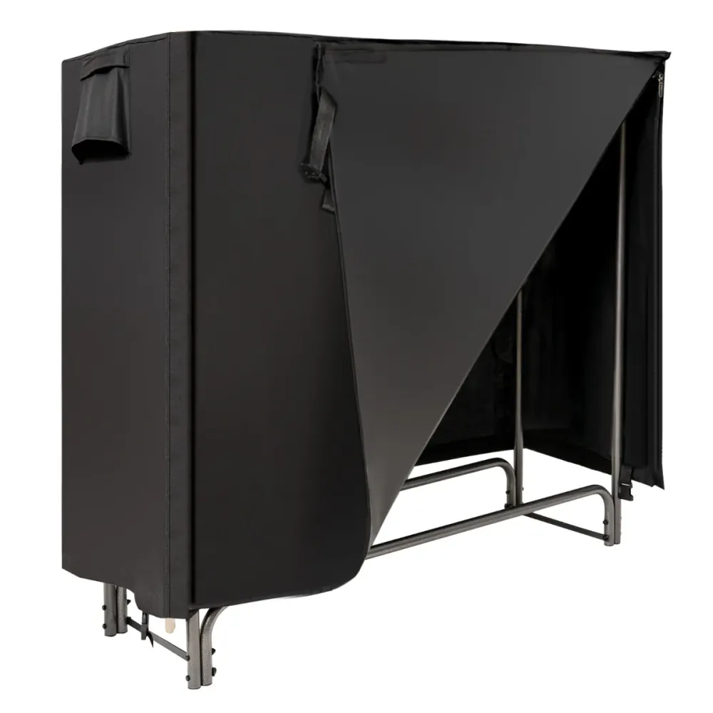 Support de rangement pour bûches 122,5 x 35,5 x 122,5 cm avec housse imperméable design contemporain grande stabilité en f...