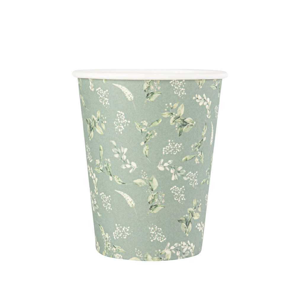 Gobelets Greenery 255ml x8 avec Fermeture Étanche
