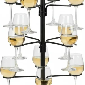Étagère à cocktails Cookinglife - Présentoir à cocktails - Va à pour 12 verres - Noir