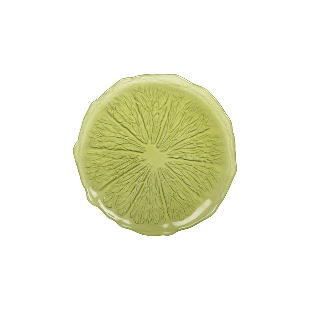 Assiette dessert verte 21cm - citron par boite de - 6