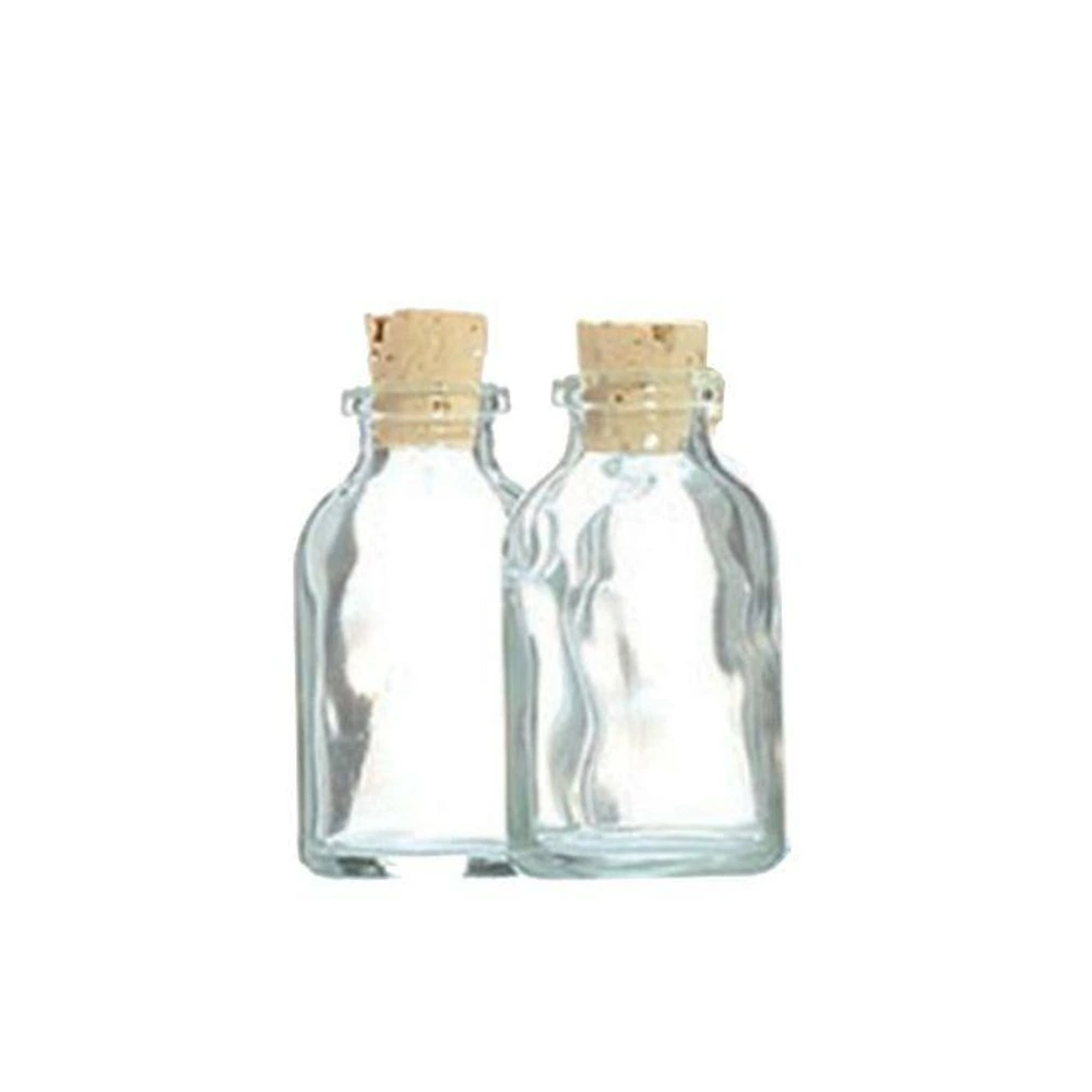 2 compact bouteilles en verre 6 cm avec bouchon liège
