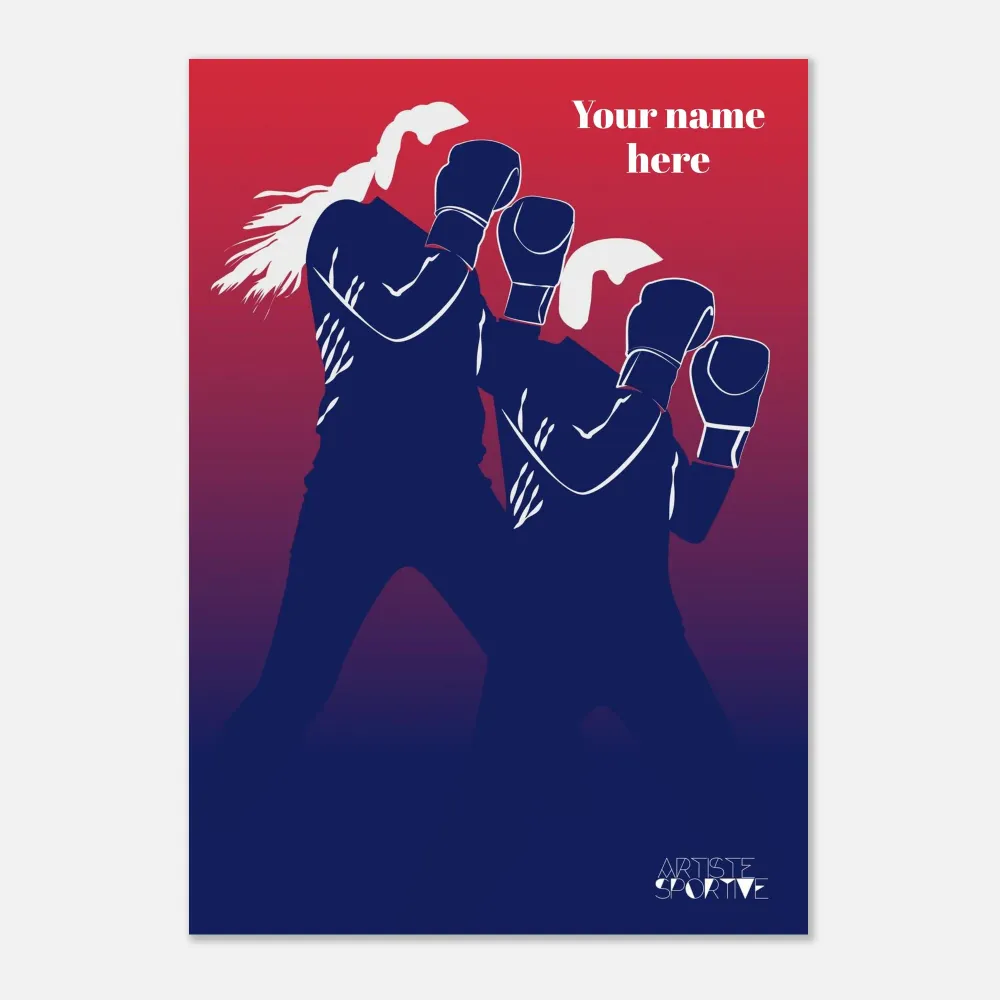 Affiche Boxe "Sur le ring du boxeur et de la boxeuse" - personnalisable A3