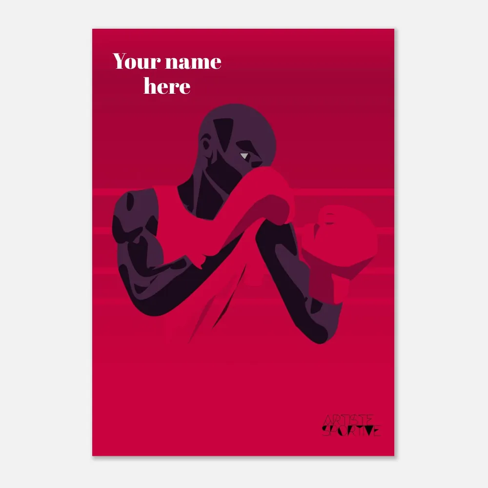Affiche "Le boxeur rouge" personnalisable A3
