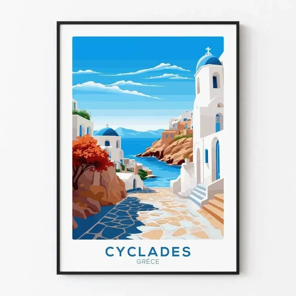 Affiche Cyclades Grèce Vintage Artem Legrand