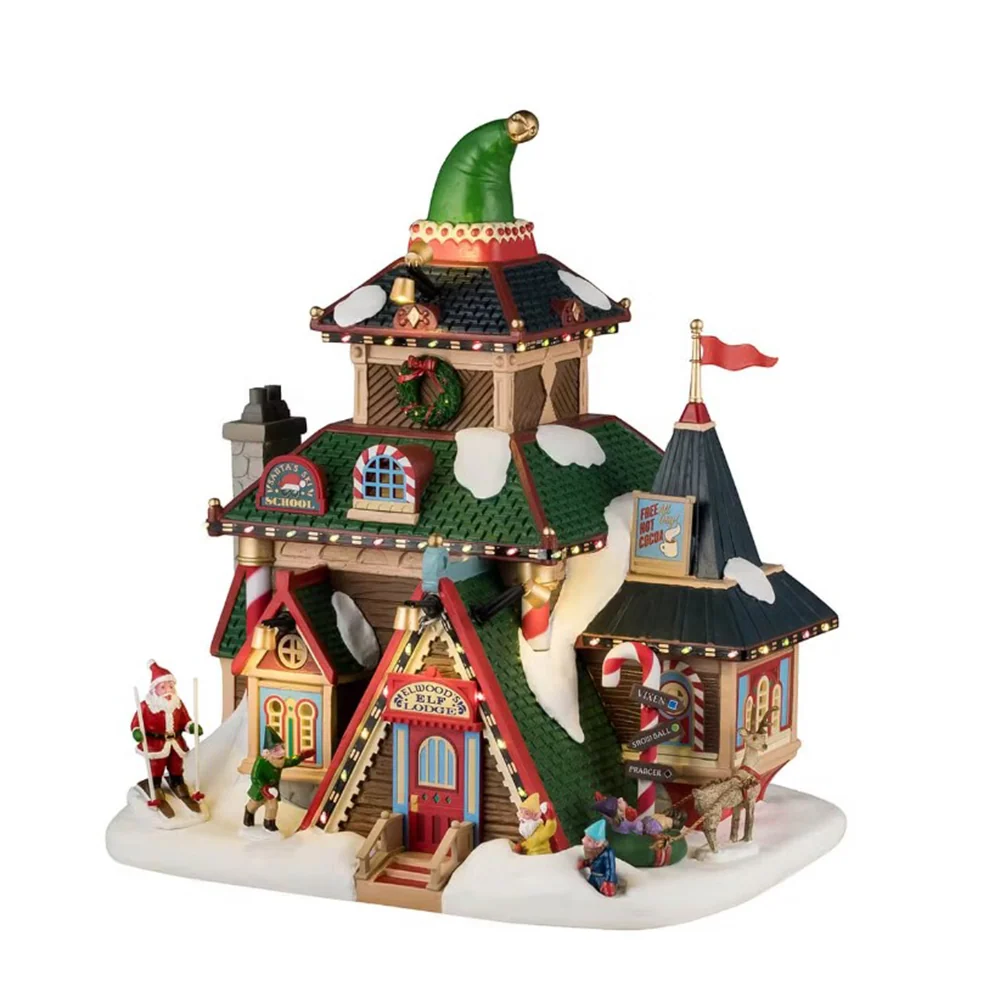 Bâtiment illuminé LEMAX « Elwood's Elf Lodge » H22,5x21,2x16,7 cm
