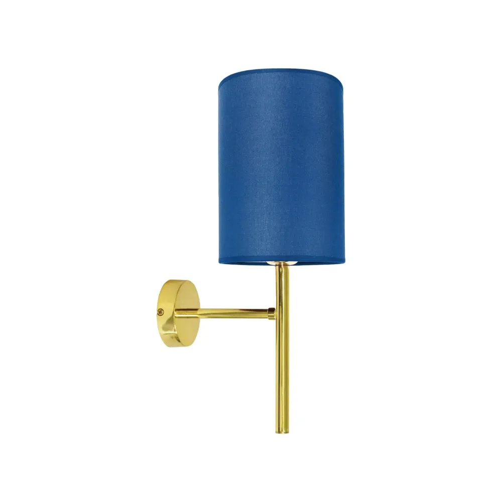 Applique Moderne en Laiton avec Abat-jour Cylindrique Bleu Sofis Ghidini 1849
