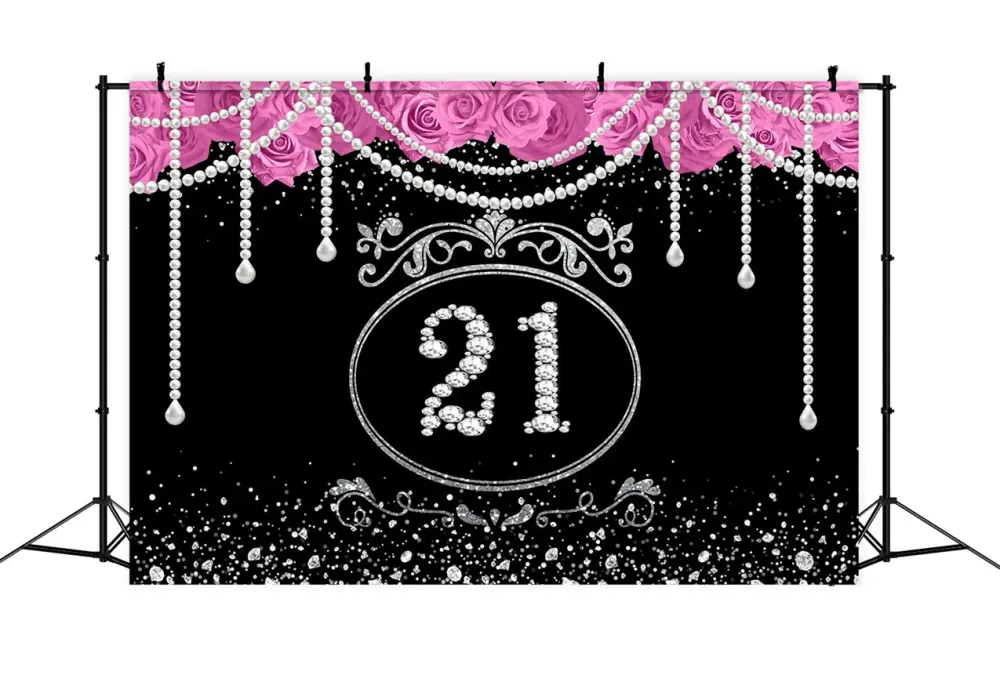 Fond Anniversaire Personnalisée Rose Perle Éclatante RR1-52