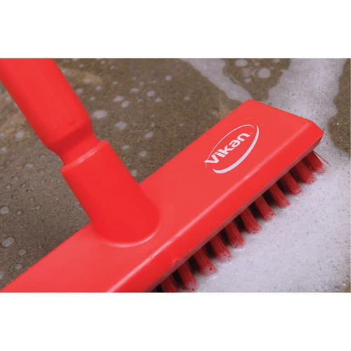 Brosse de nettoyage de terrasse alimentée en eau, poils très épais, 27 cm, polyester, bleu VIKAN