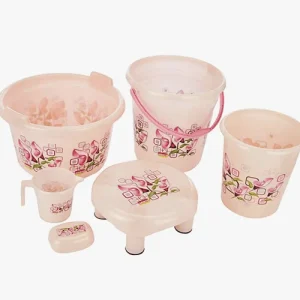 ARISTO Dyna Bathroom Set Ecpnomy (6 Pcs Set), Color May Vary Velan Store