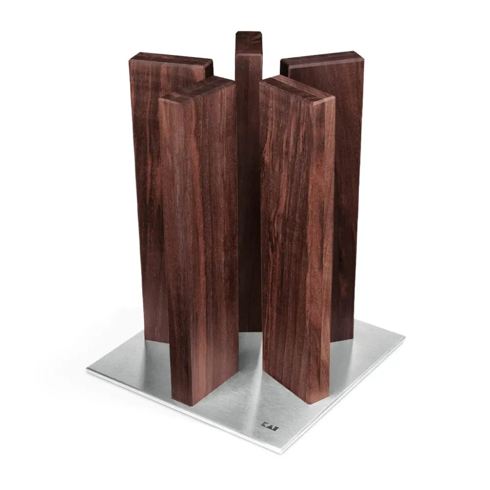 Kai Shun - Bloc à couteaux ''Stonehenge'', Acier inoxydable/Noyer