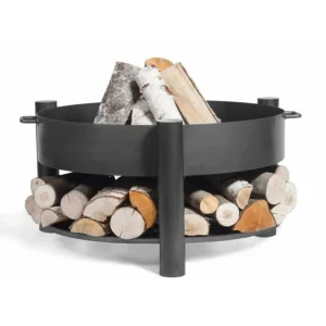 Aiguiseur de Couteaux Brasero de jardin solafa avec range bois en acier ø: 80cm