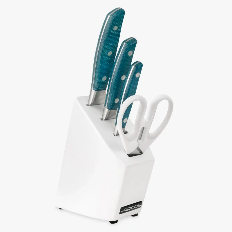 Bloc de couteaux 3 pcs. Série Brooklyn + Ciseaux pour Cadeau de Mariage