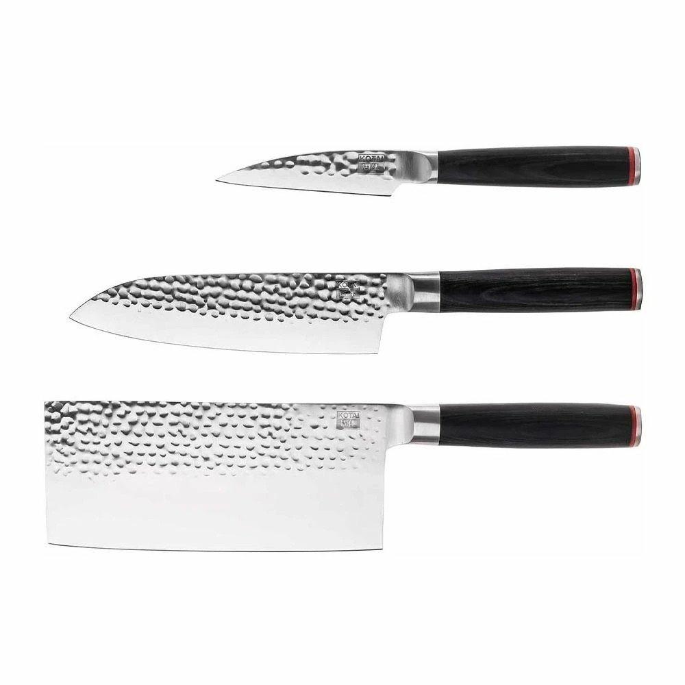 Haute Qualité Professionnelle Set asiatique 3 couteaux pakka