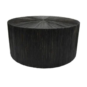 Now's Home - Table Basse En Bois Et Feuilles De Cocotier O75cm Et H35cm -tupai pour Adultes