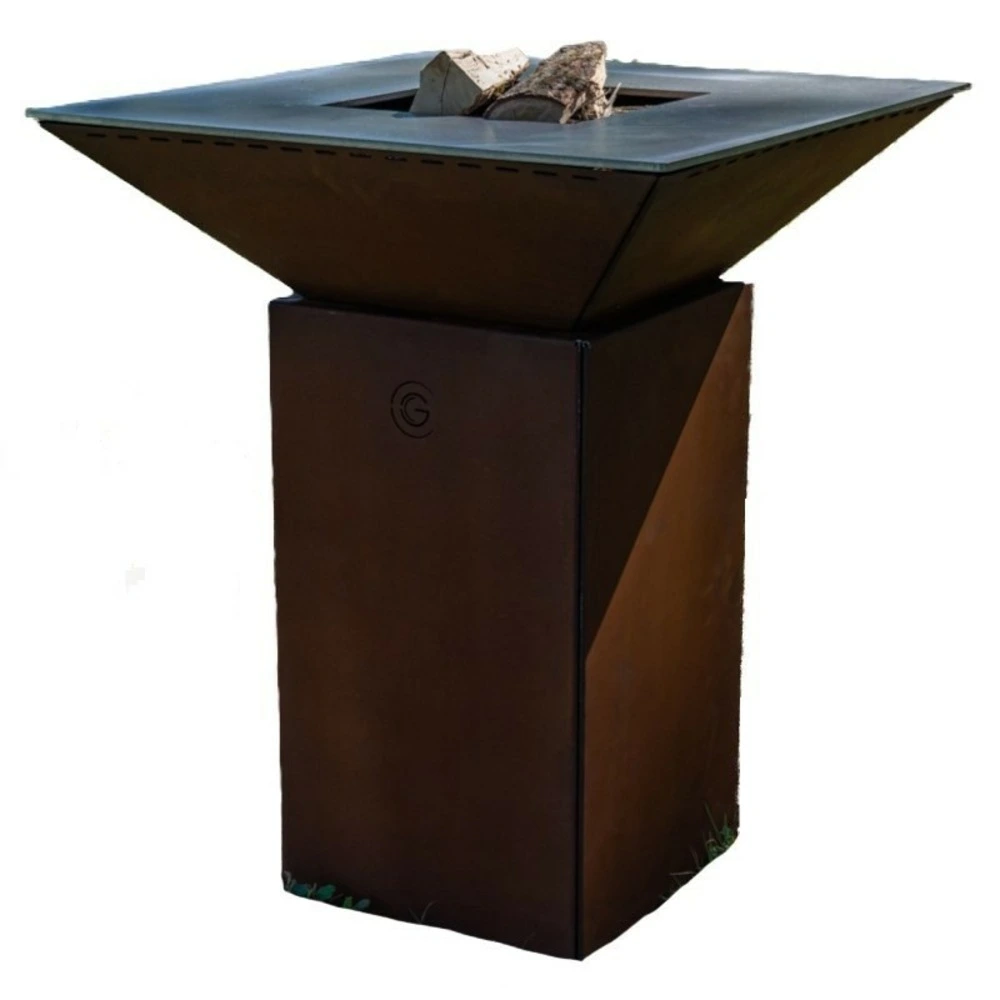 Pack révélation - braséro plancha bbq cévenol d’extérieur 74x74x90 pratique cuve corten + grille + stop-food - grill’chic...