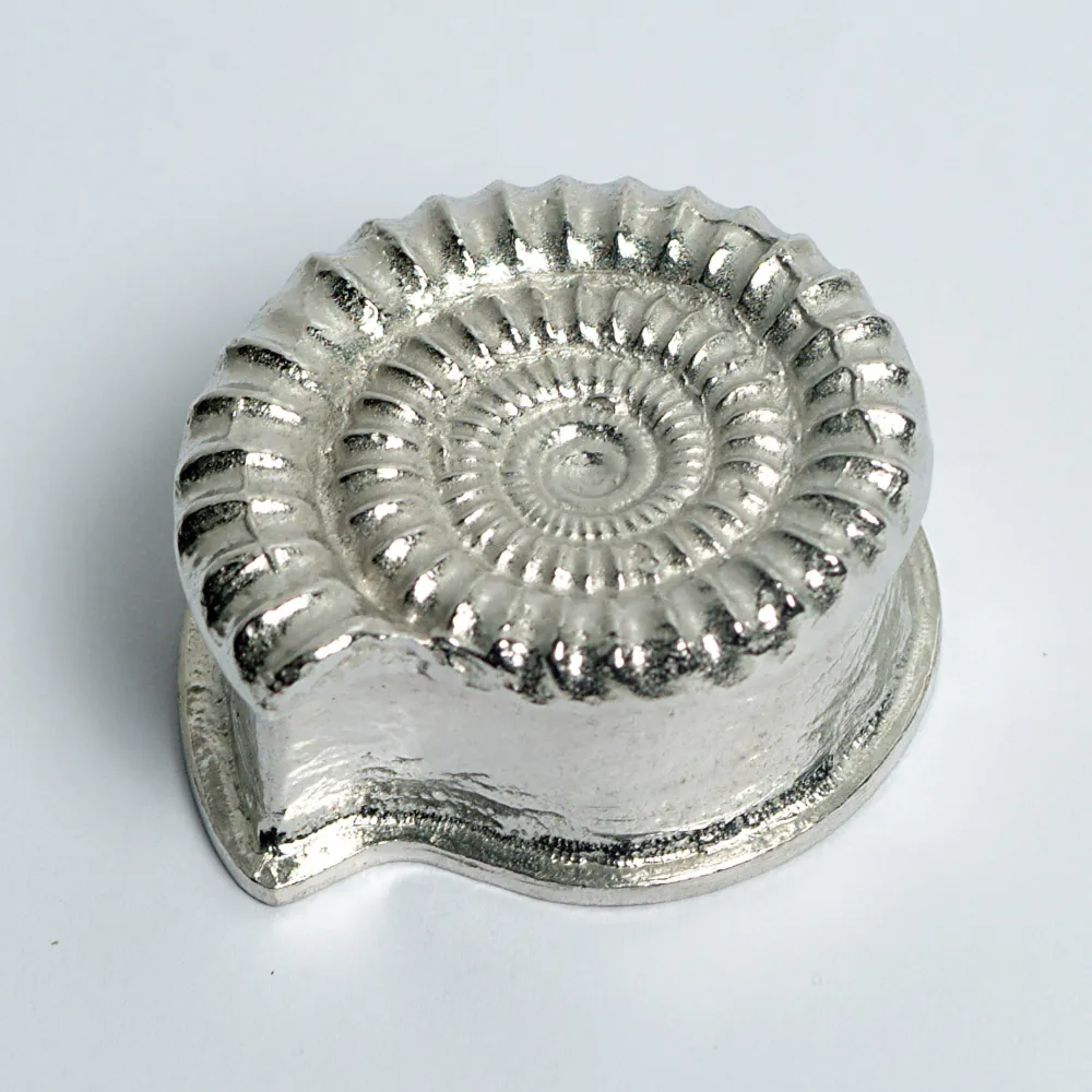 Boîte à bijoux en étain fossile d'ammonite - Cadeaux de géologie Cadeaux Dorset Glover and Smith