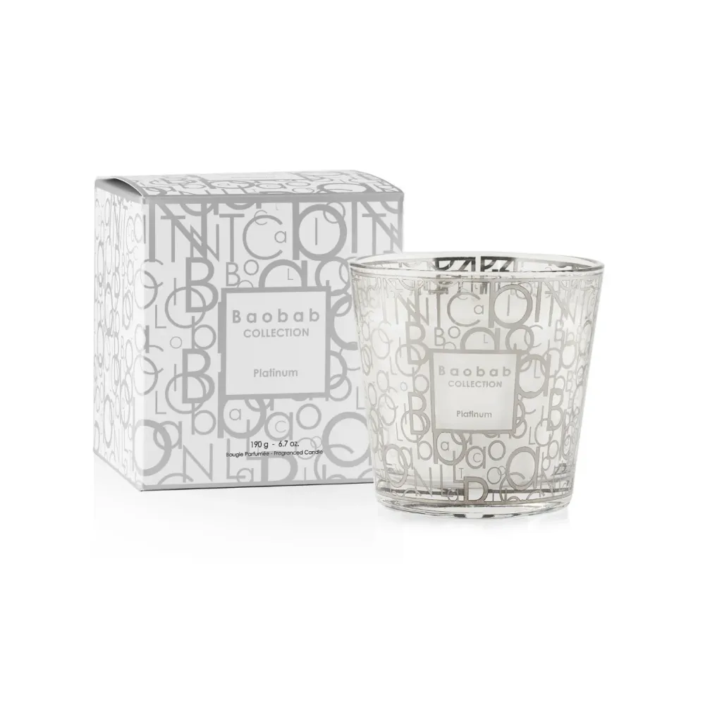 Baobab Collection Ma Première Bougie Parfumée Baobab Platine 30 heures de combustion