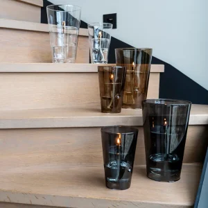 Lampe à Huile Conique Anti-Vent Verre & Laiton - Peri Living Transparent
