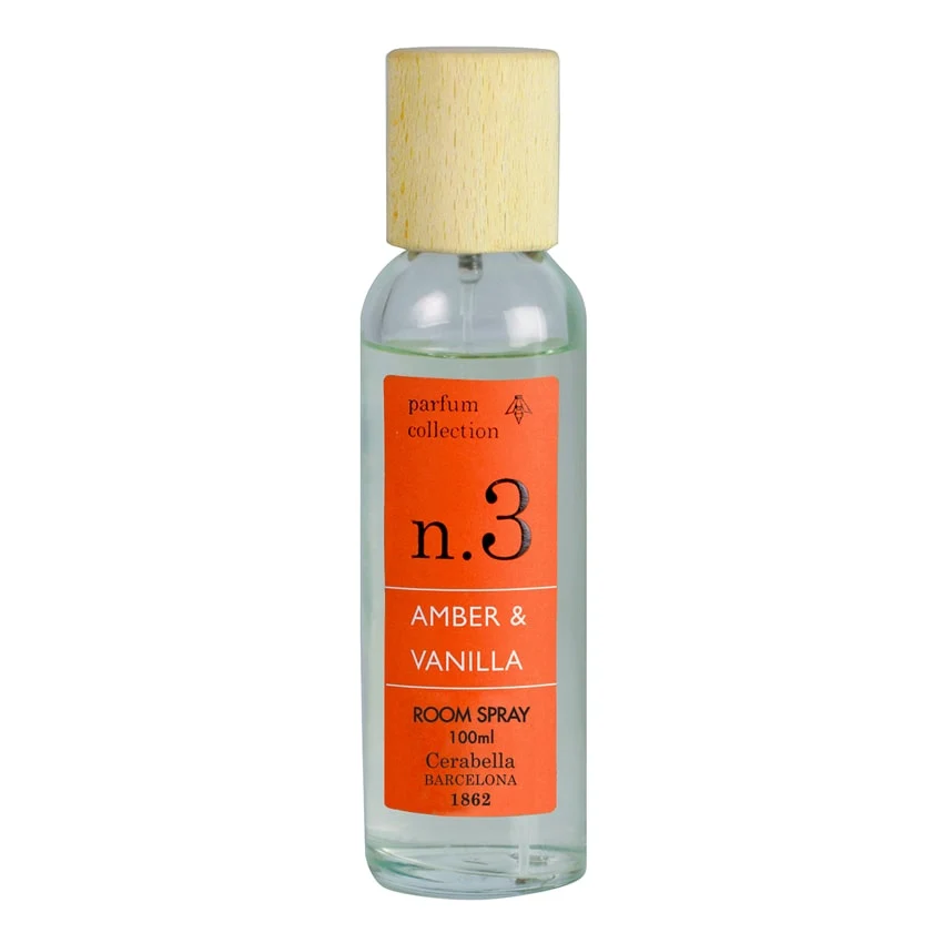 Spray parfum d'ambiance Ambre & Vanille Numbers 3 Cerabella rectoversodecoration