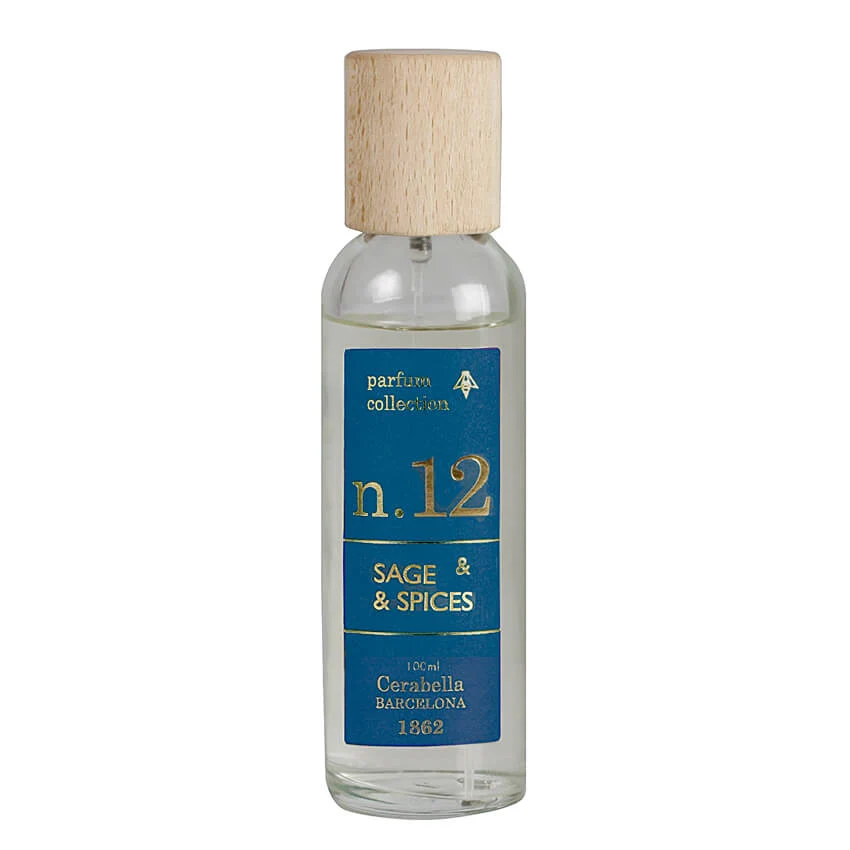 Spray parfum d'ambiance Sauge & Epices Numbers 12 Cerabella rectoversodecoration