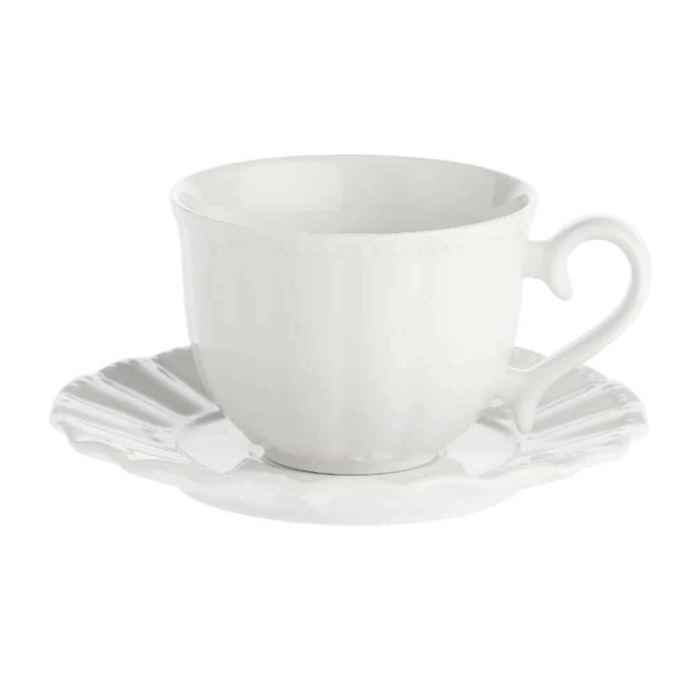 LA PORCELAINA BIANCA Coffret 6 tasses à thé et soucoupes DUCALE 220 ml LA PORCELLANA BIANCA
