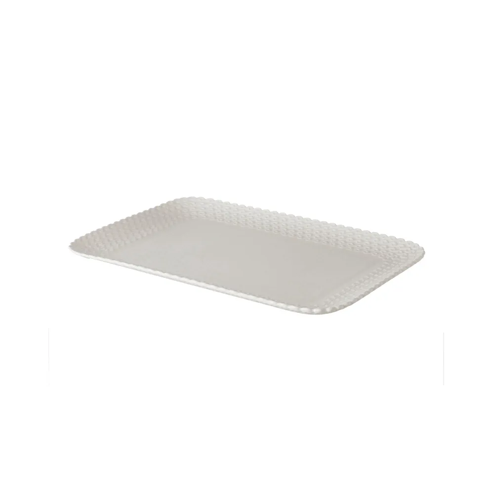 PORCELAINE BLANCHE Plaque pâtissière rectangulaire MOMENTI blanc 13x20x2,5cm LA PORCELLANA BIANCA
