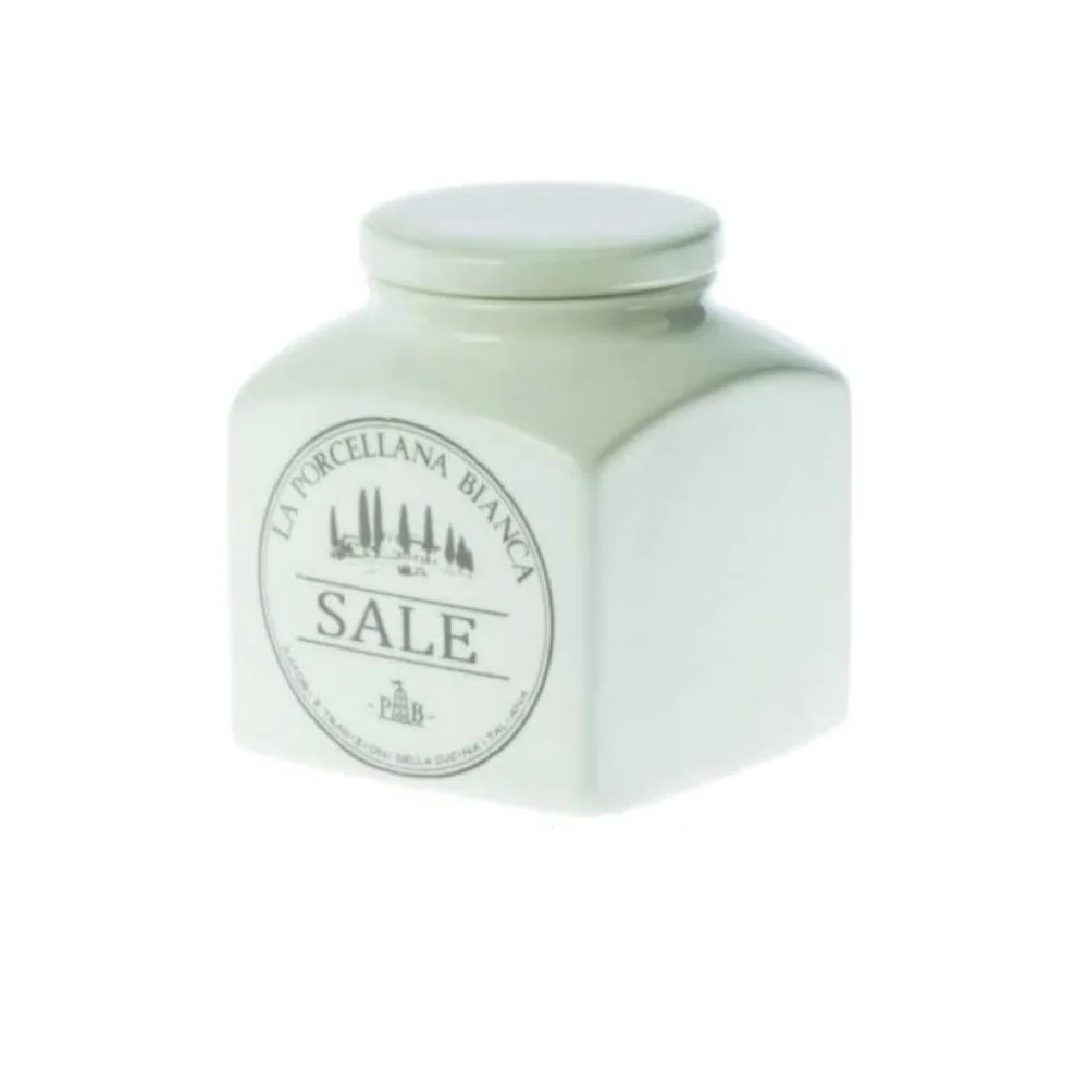LA PORCELAINE BLANCHE Pot à sel récipient en porcelaine H11 cm LA PORCELLANA BIANCA