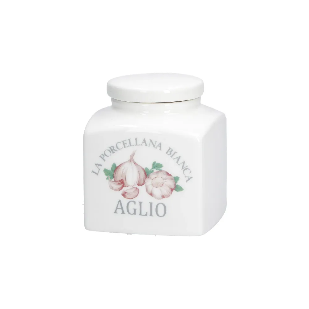 Pot à ail en porcelaine blanche, hauteur 10,5 cm LA PORCELLANA BIANCA