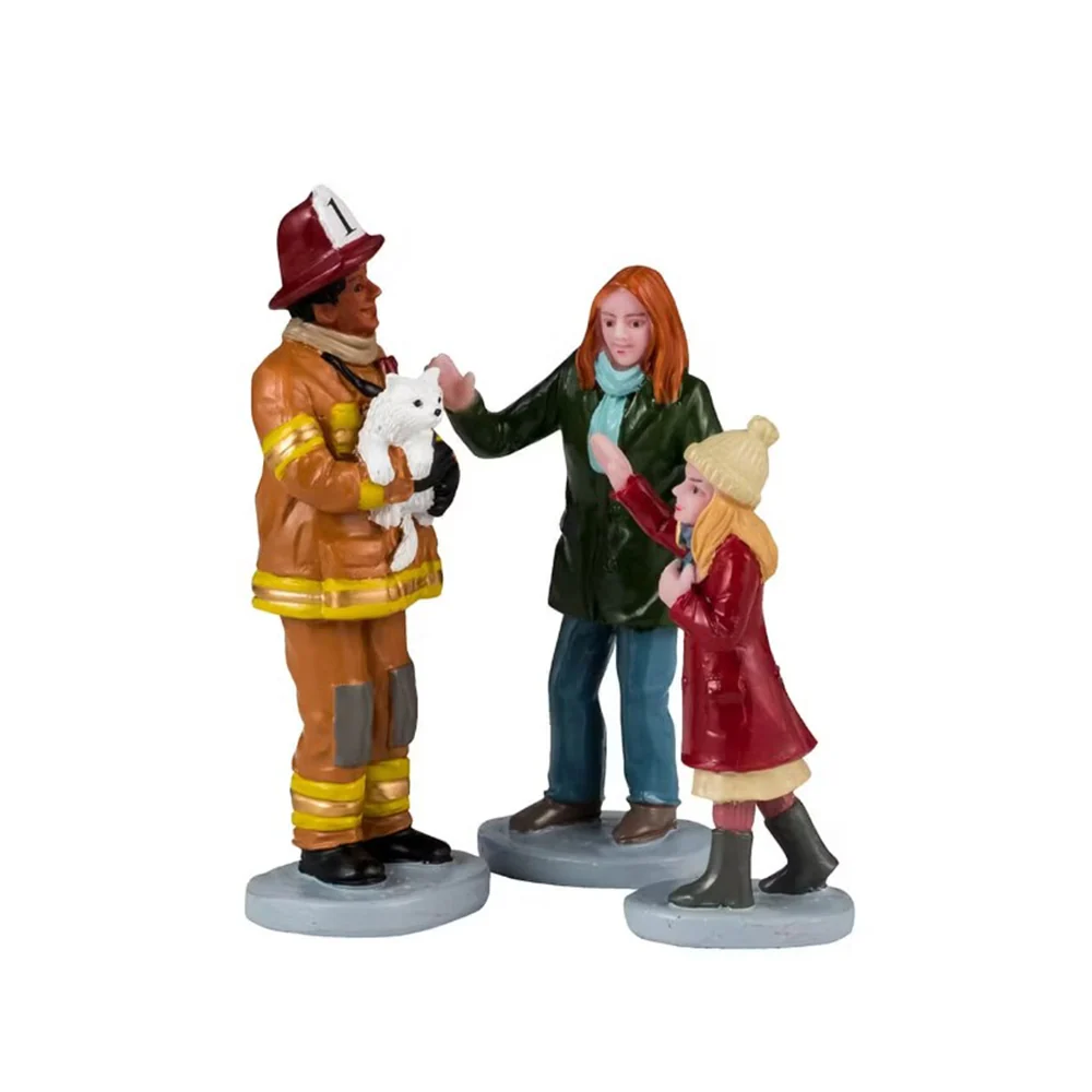 Coffret LEMAX 3 Personnages Pompier à la Rescousse "Pompier à la Rescousse"