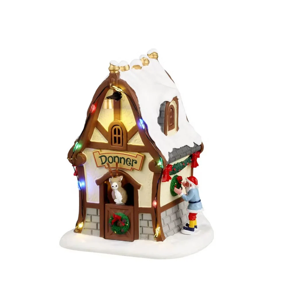 LEMAX Donner's Den Reindeer LED Lights "Donner's Den" en résine