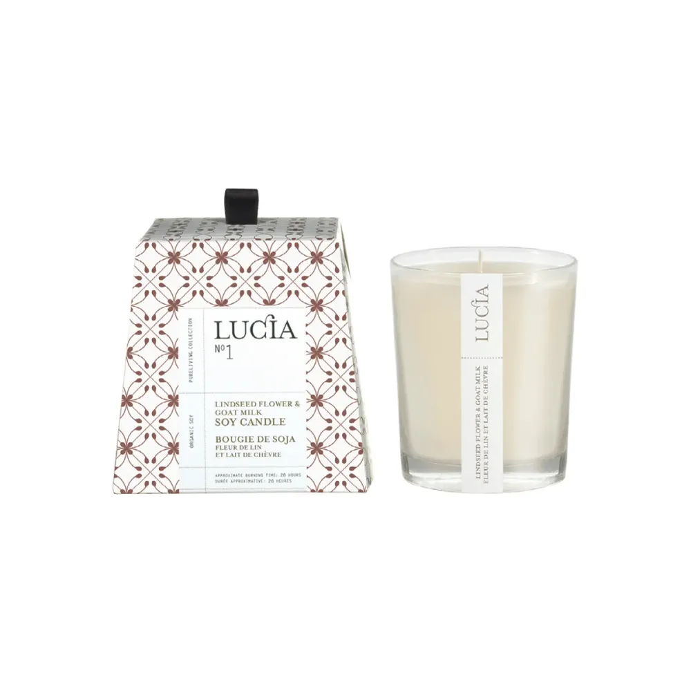 N°1 Bougie de soja Fleur de lin et lait de chèvre 20 Lucia