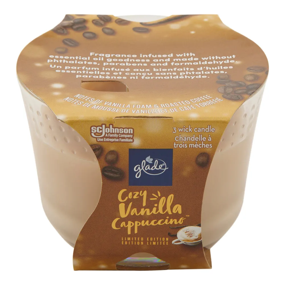 Bougie à 3 mèches Cozy Vanilla Cappuccino Glade