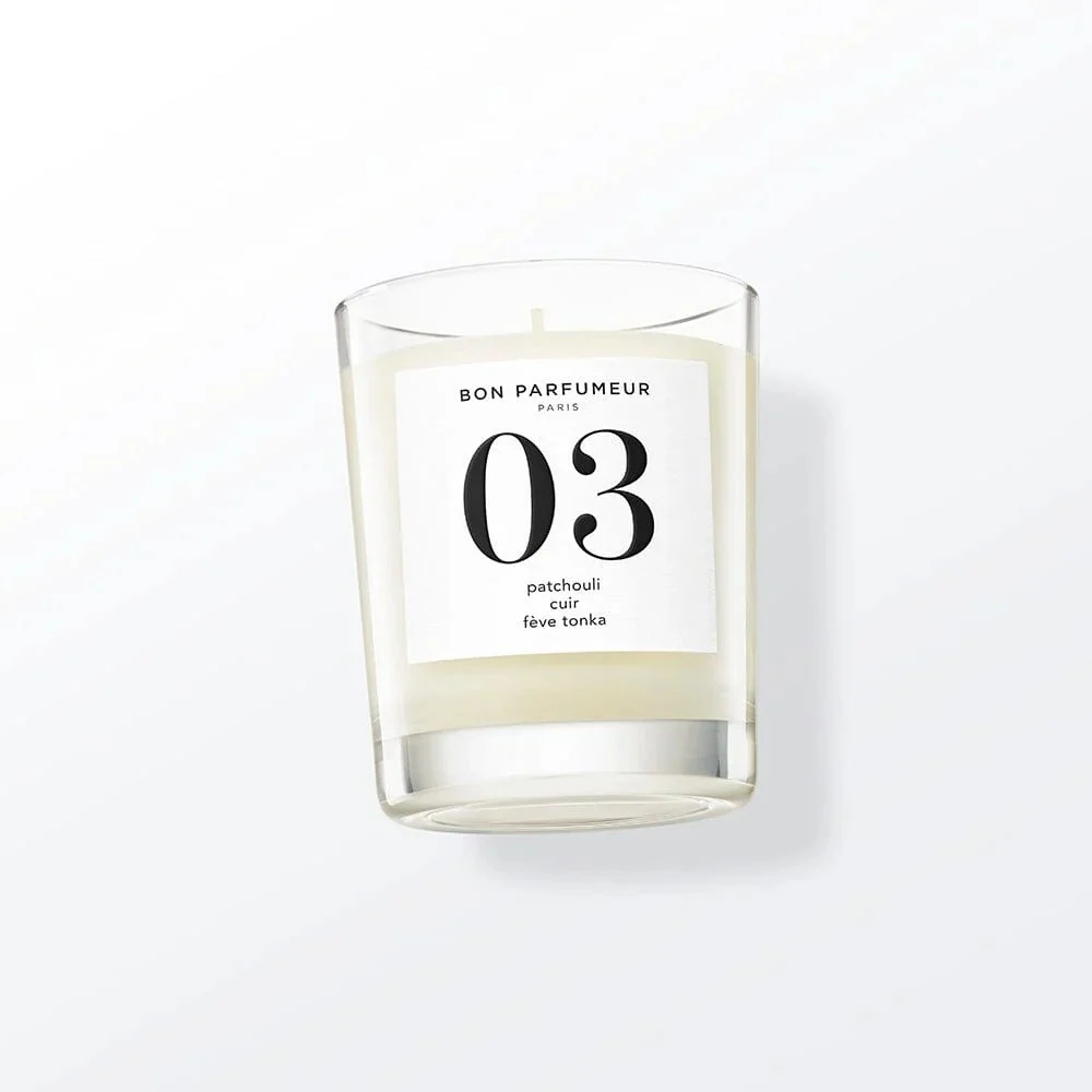 Bon Parfumeur | Bougie 03 Patchouli, Cuir et Fèves de Tonka 70g