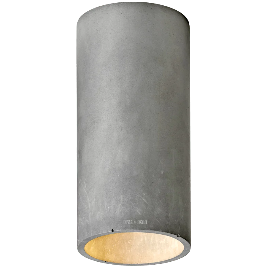 PLAFOND CYLINDRE BÉTON GRIS FONCÉ CLAIR PLATO