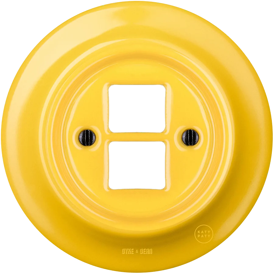 PRISE MURALE PORCELAINE JAUNE PC/USB KATY PATY