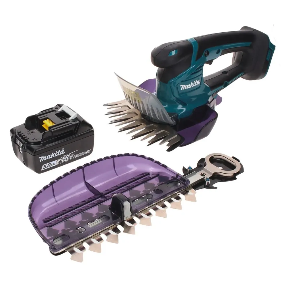 Cisaille à gazon sans fil Makita DUM 604 T1X 18 V avec lame de cisaille à herbe et arbustes + 1x batterie 5,0 Ah - sans ch...