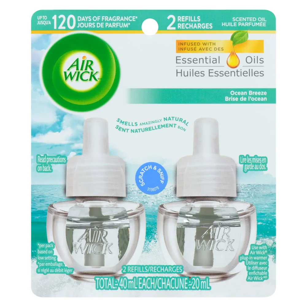 Air Wick Huile Parfumée Brise de l'Ocean, emb. de 2, 20 ml