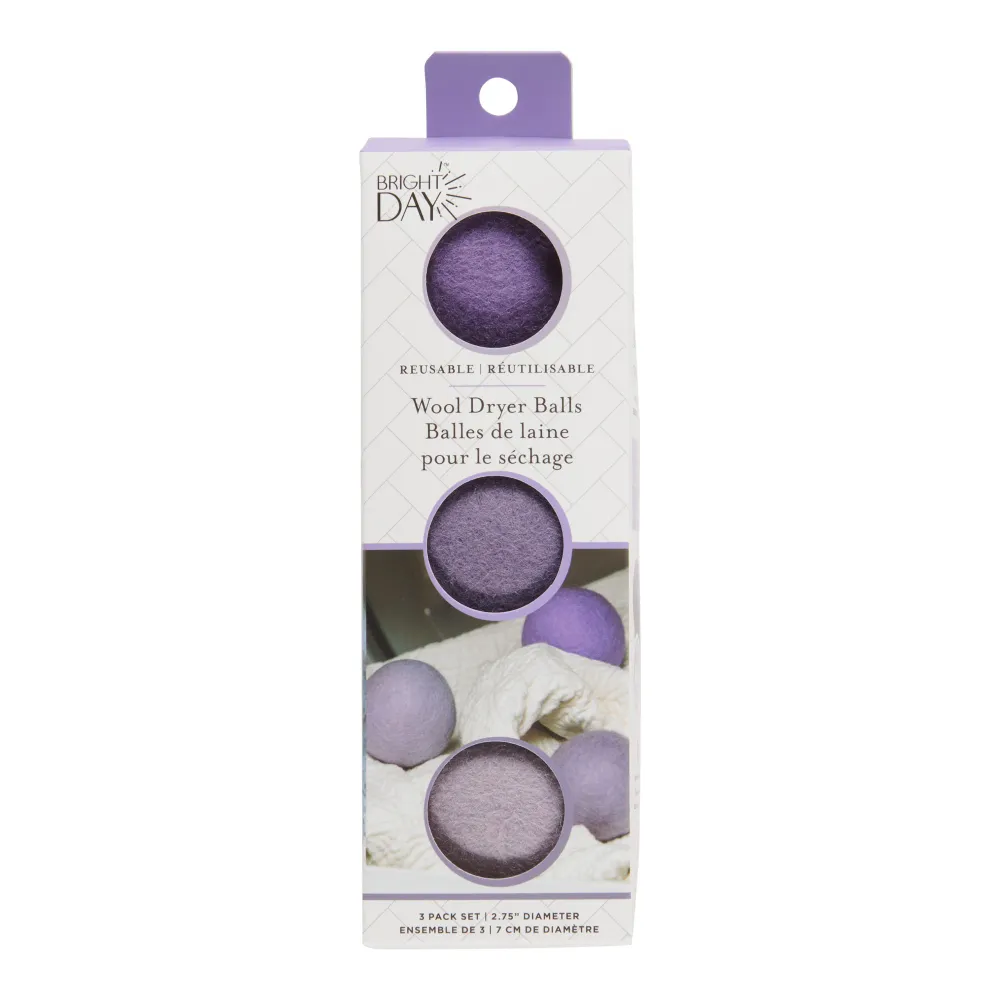 Balles de séchage en laine, violet, emb. de 3 Giant Tiger