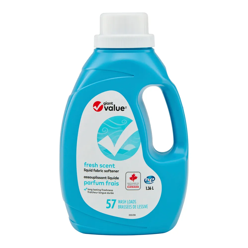 Assouplissant liquide parfum frais Giant Value, 1,36 L