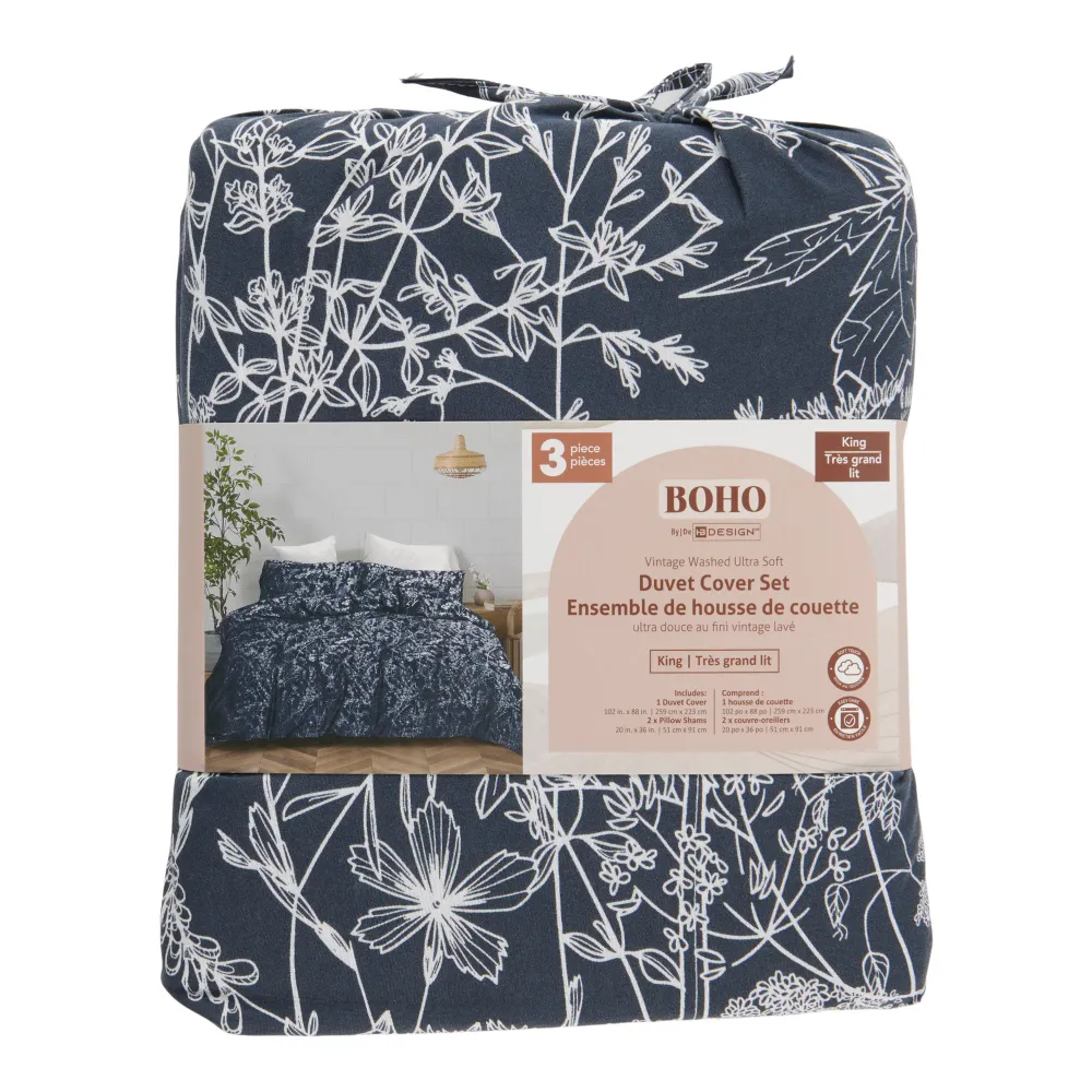 Ensemble de housse de couette lavée pour très grand lit - 3 pièces, assortiment Giant Tiger