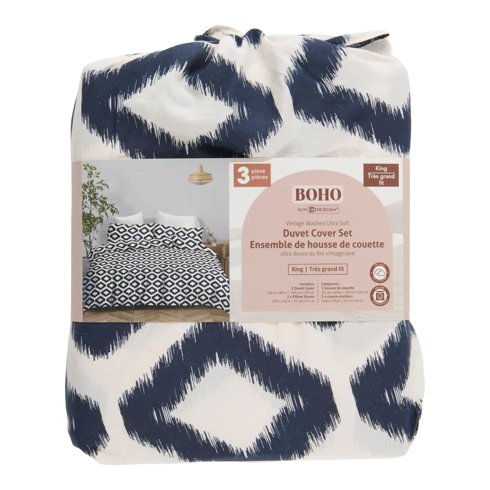 Ensemble de housse de couette lavée pour très grand lit - 3 pièces, assortiment Giant Tiger