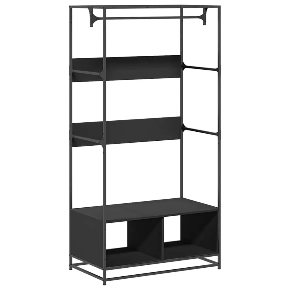 Armoire noir 90x50x180 cm bois d’ingénierie