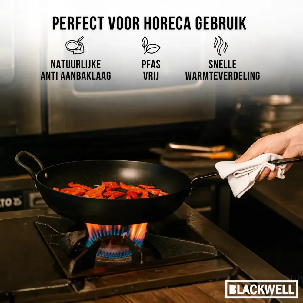 Blackwell Koekenpan met handvat Carbone Staal ø 32 cm - zonder anti-aanbaklaag