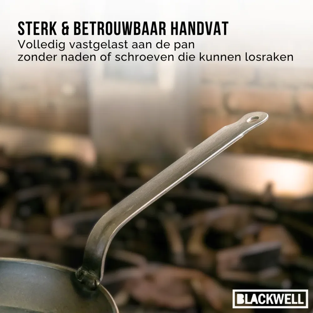 Blackwell Koekenpan met handvat Carbone Staal ø 32 cm - zonder anti-aanbaklaag
