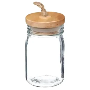 Bocal en Verre & Bois "Zula" 210 ml Cristallin
