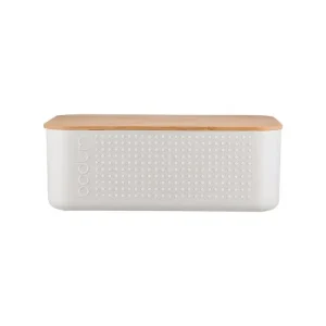 Boîte à pain avec couvercle 29 cm en bambou blanc